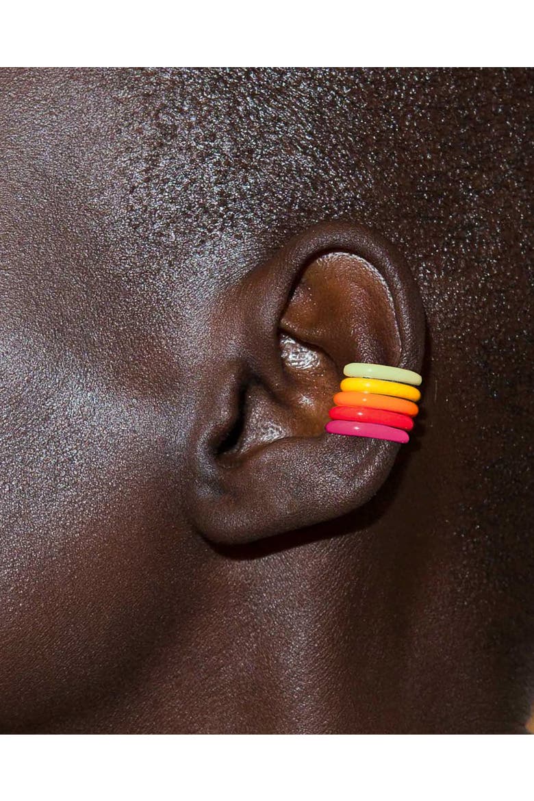 The Enamel Stacking Ear Cuff, Alternate, color, Florida Orange