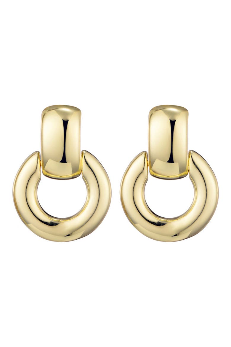 Knocker Drop Earrings, Main, color, GOLD