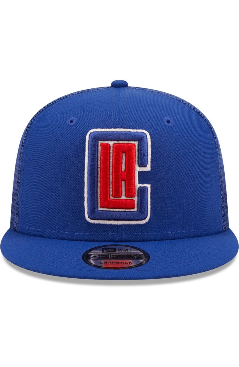New Era Men's New Era Royal LA Clippers Classic Trucker 9FIFTY Snapback Hat, Alternate, color,
