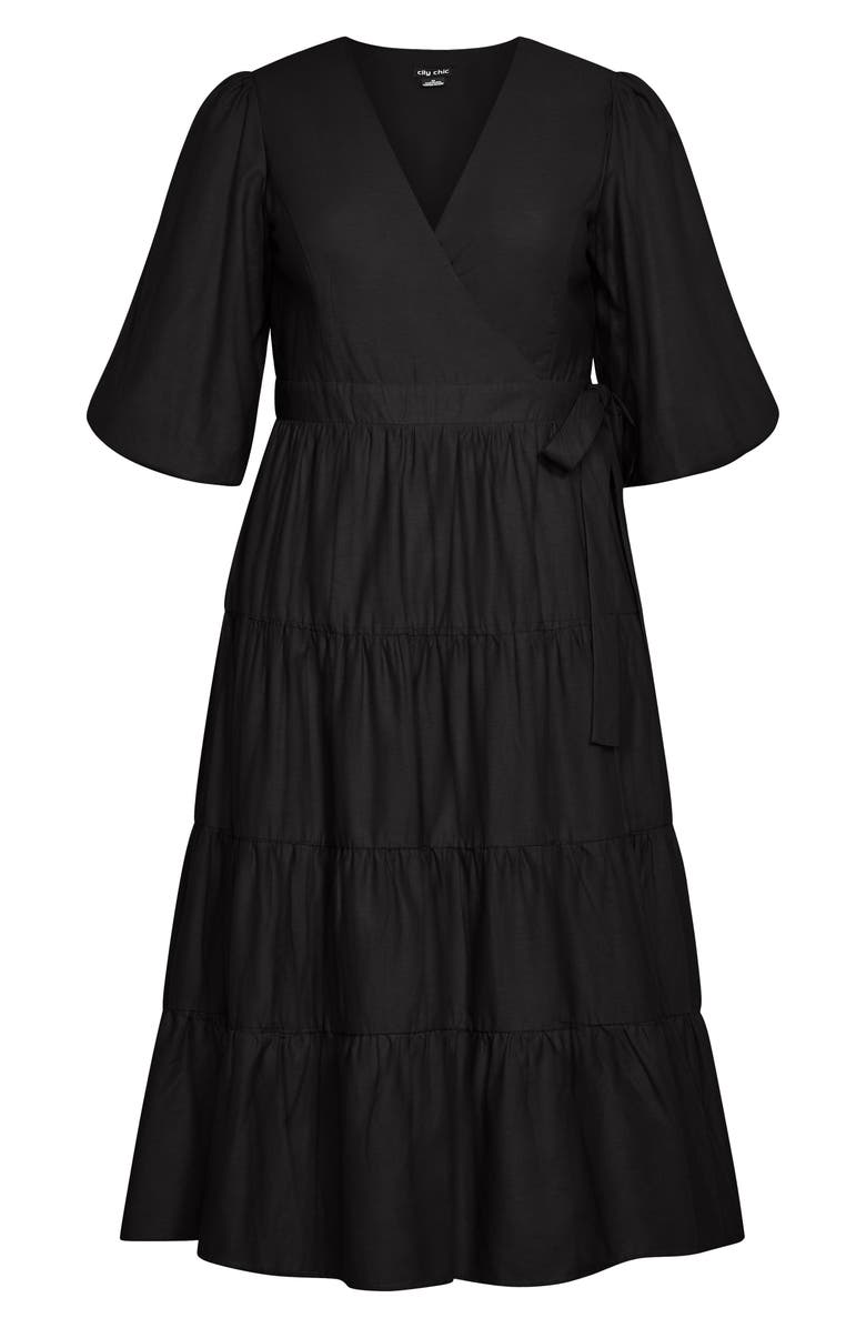 City Chic English Rose Linen Blend Maxi Dress, Alternate, color, 