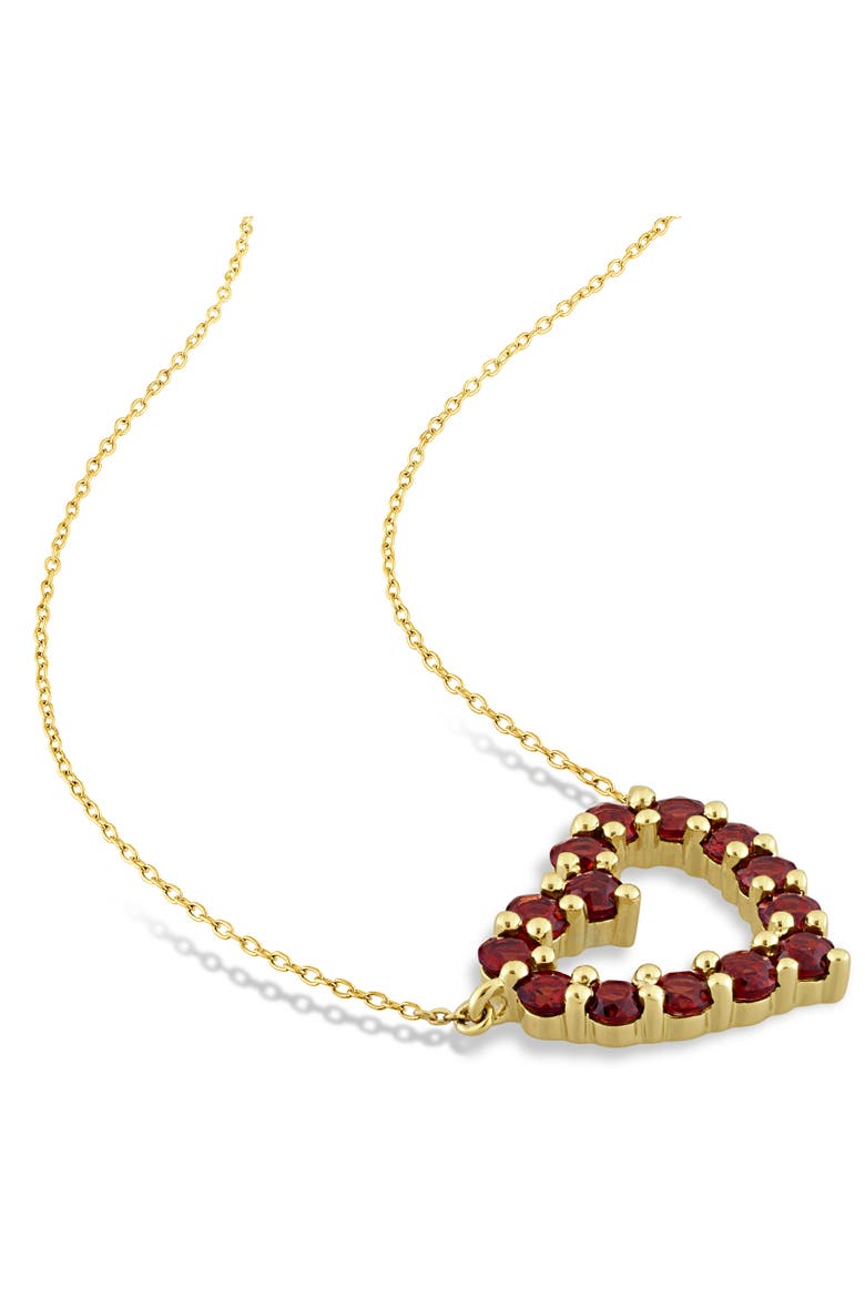 2-Piece Set Garnet Heart Earrings & Necklace, Alternate, color, Garnet