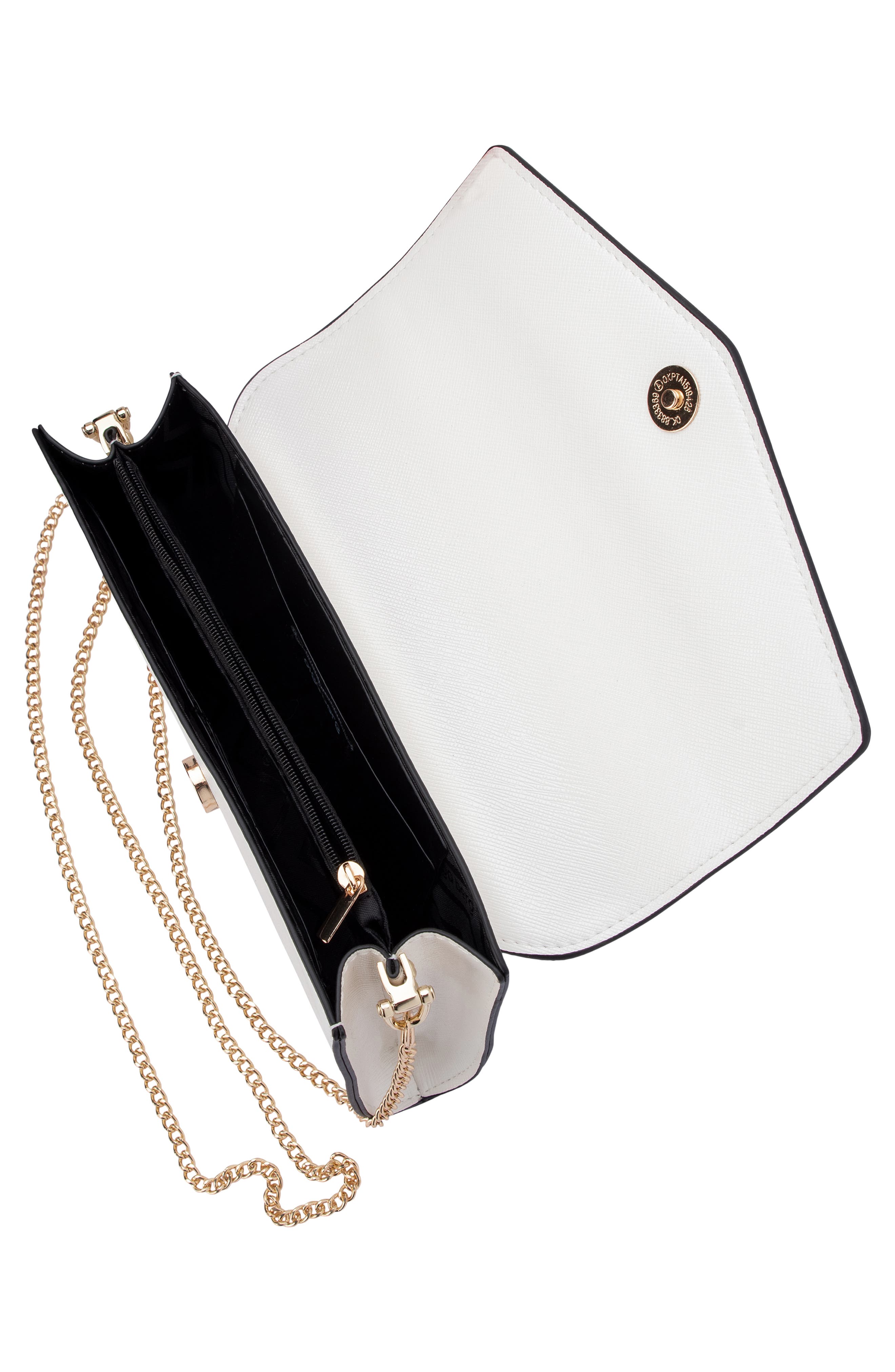 Nic Faux Leather Clutch, Alternate, color, WHITE