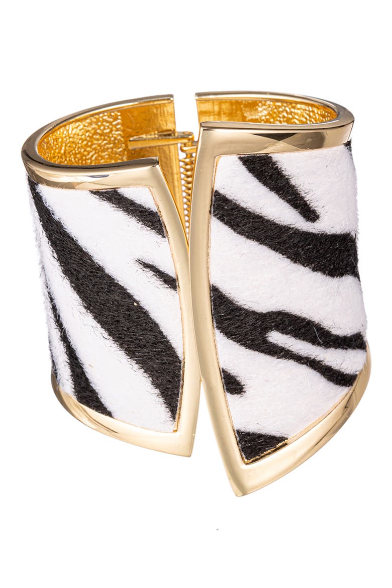 Anita Zebra Cuff Bracelet, Main, color, GOLD