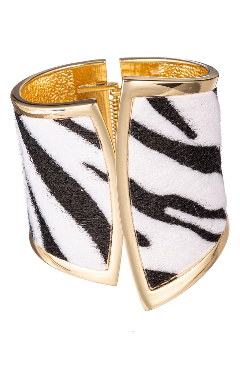 EYE CANDY LOS ANGELES Anita Zebra Cuff Bracelet, Main, color, Gold