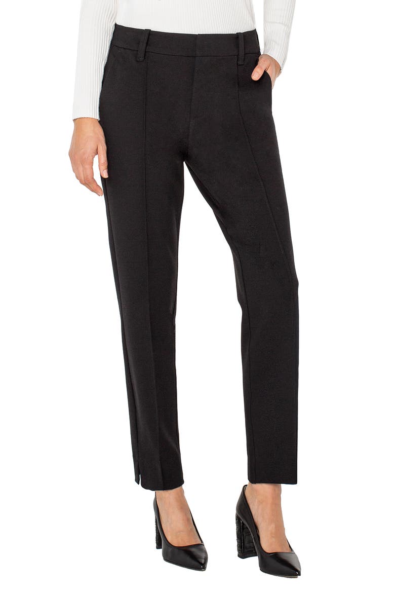 Gemma High Waist Ankle Cigarette Ponte Pants, Main, color, BLACK