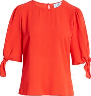 CeCe Tie Sleeve High-Low Blouse