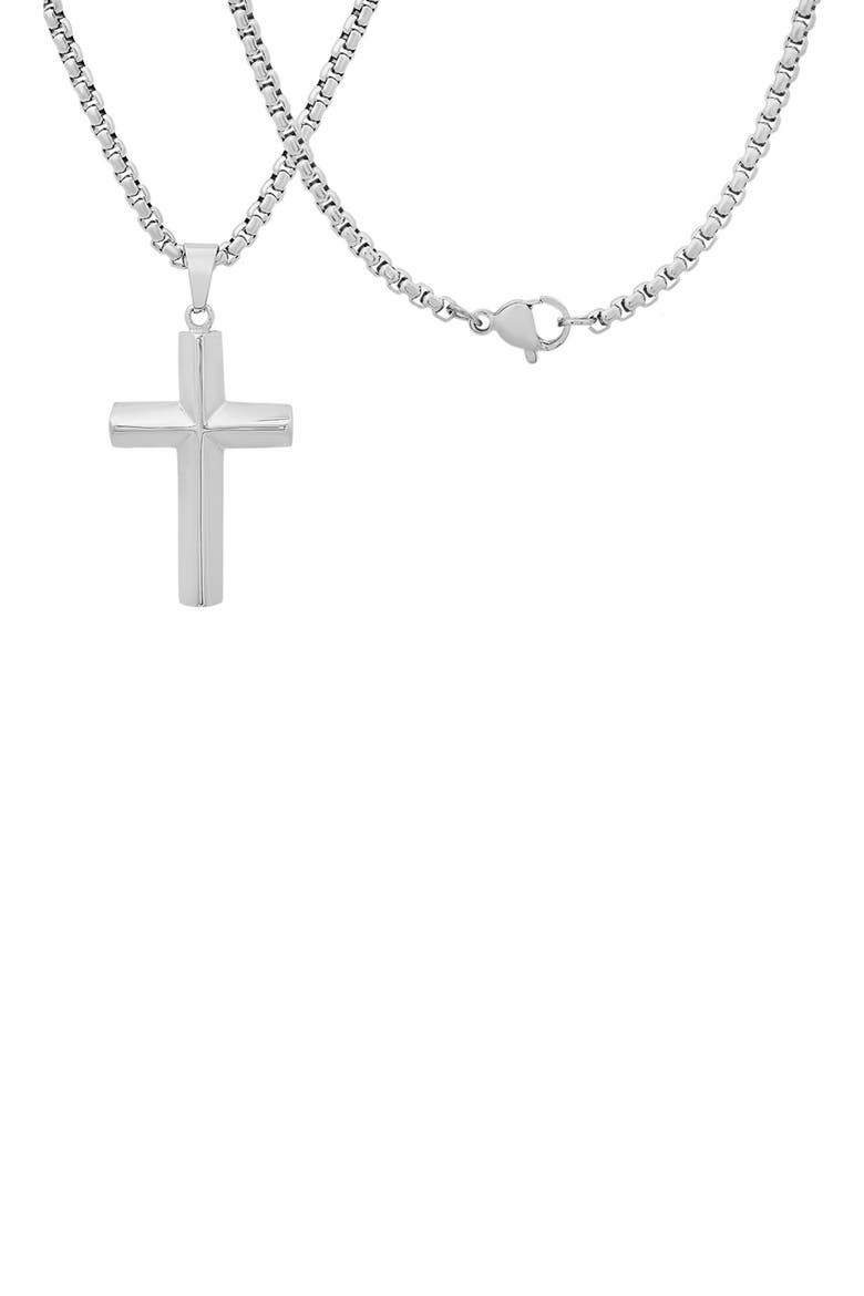 Stainless Steel Cross Pendant Necklace, Alternate, color, SILVER