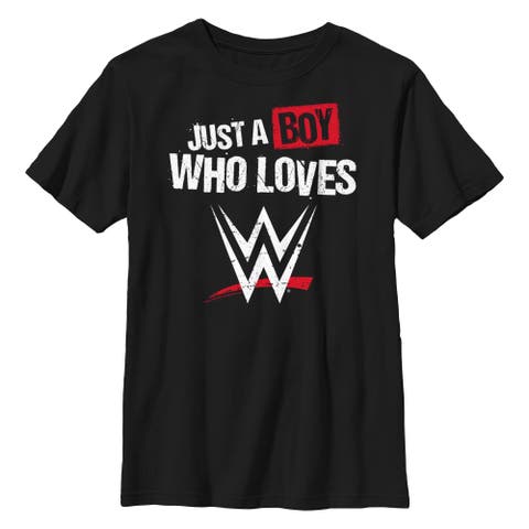 Boy's WWE Boy Who Loves Wrestling Distressed  Graphic T-Shirt