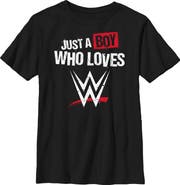 WWE Boy's WWE Boy Who Loves Wrestling Distressed Graphic T-Shirt