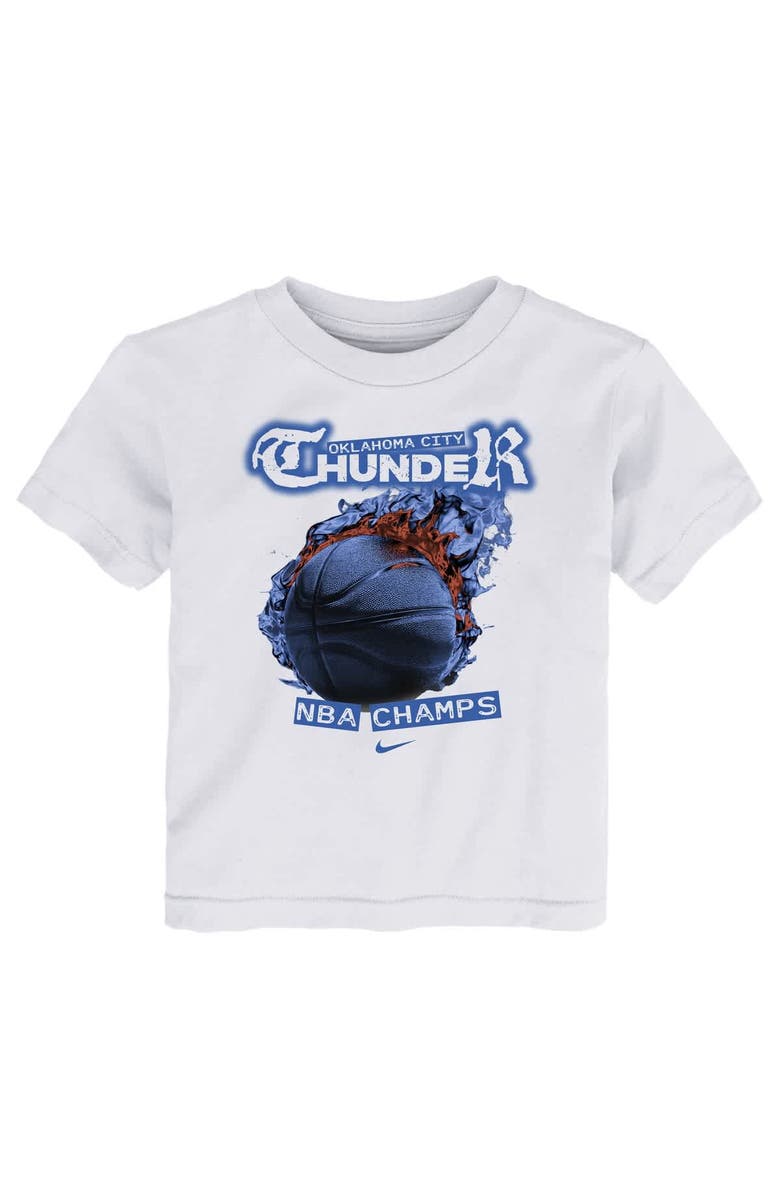 Nike Toddler Nike  White Oklahoma City Thunder 2025 NBA Finals Champions Parade Roster T-Shirt, Alternate, color, 