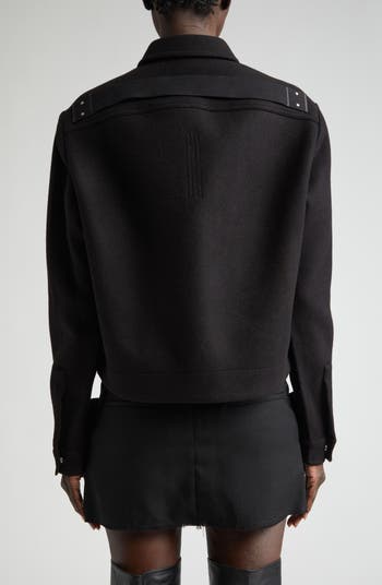 Rick Owens Alice Strobe Melton Wool Snap-Up Shirt | Nordstrom Rick Owens Alice Strobe Melton Wool Snap-Up Shirt | Nordstrom