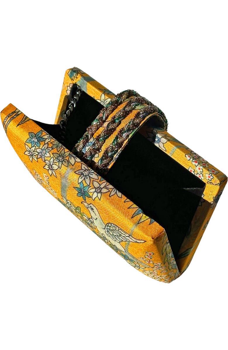 Simitri Printed Braid Clutch, Alternate, color, Orange Paradise Bird