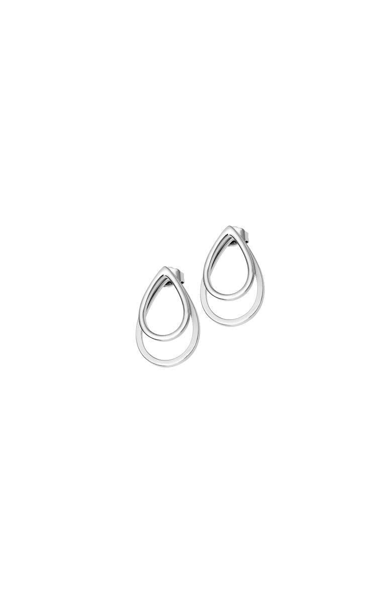 Lucy Quartermaine Double Petal Earrings front and back, Main, color, Sterling Silver