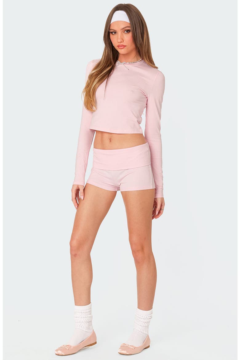 Meg Foldover Shorts, Alternate, color, PINK