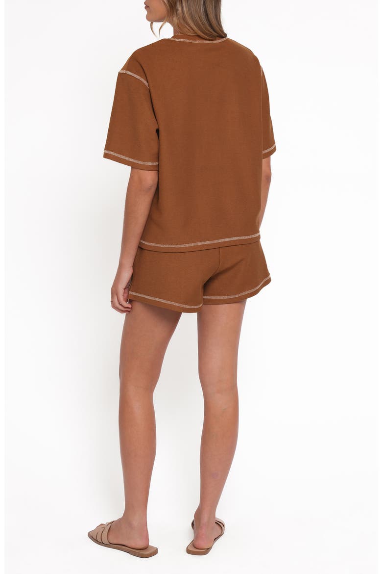 Melody Knit T-Shirt & Shorts Set, Alternate, color, CHOCOLATE