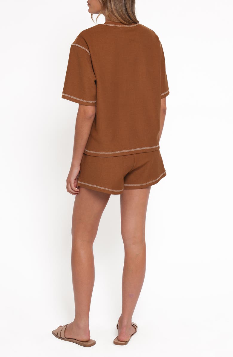 Petal & Pup Melody Knit T-Shirt & Shorts Set, Alternate, color, Chocolate
