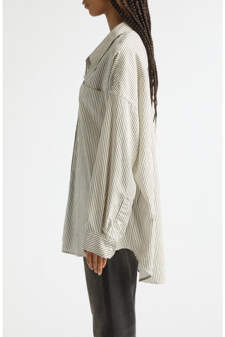 Drop Neck Striped Shirt, Alternate, color, WHITE AND BLACK STRIPE