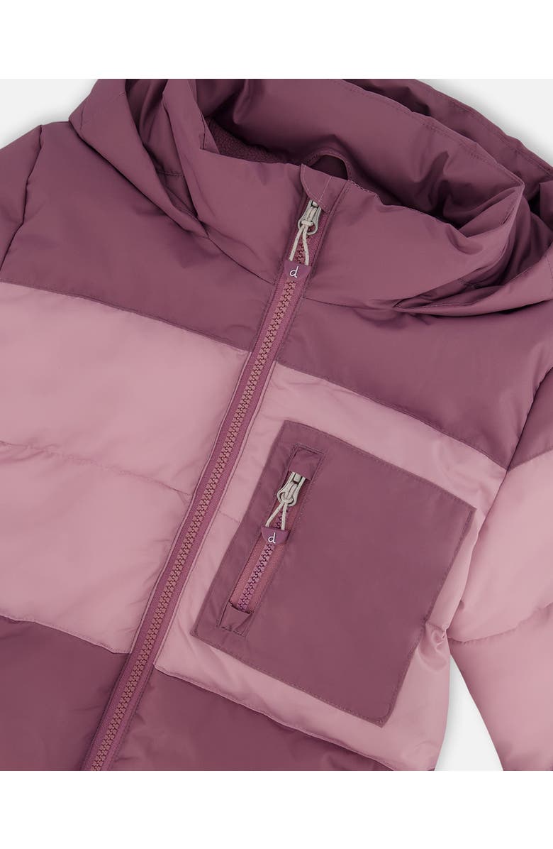 Deux par Deux Little Girl's Puffy Jacket Lilac And Purple, Alternate, color, 