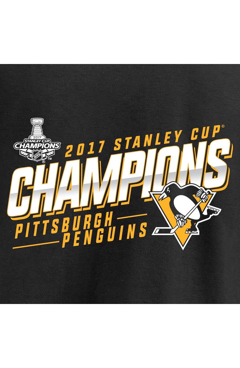 FANATICS Men's Fanatics Branded Sidney Crosby Black Pittsburgh Penguins 2017 Stanley Cup Champions Extra Backer Long Sleeve Hooded T-Shirt, Alternate, color,