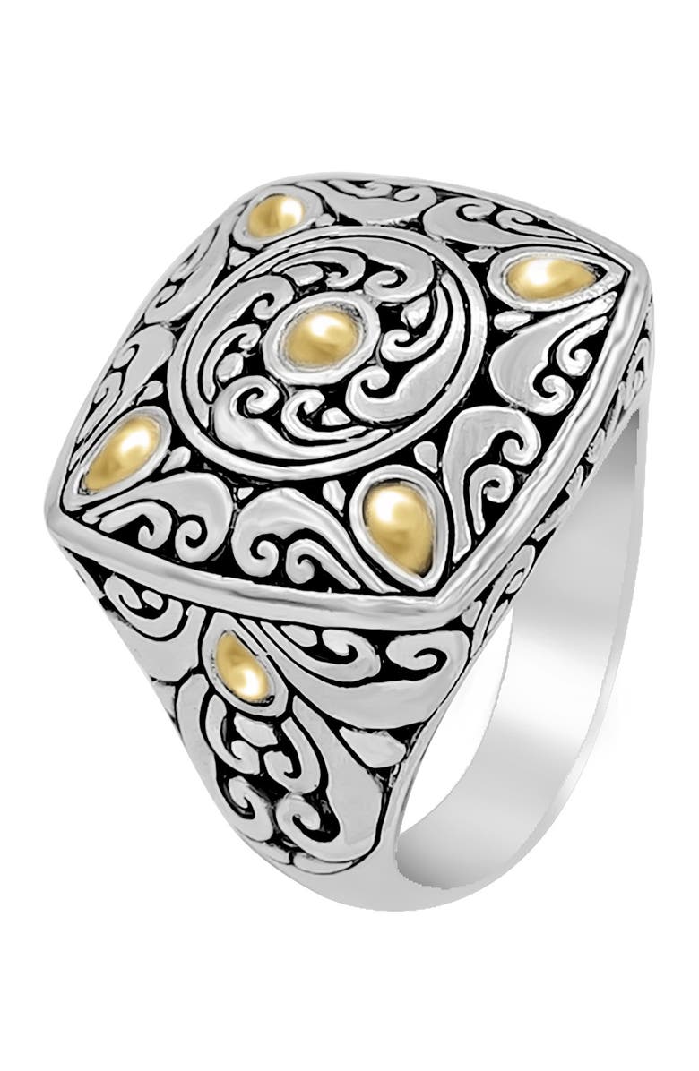 DEVATA Sterling Silver & 18K Gold Square Ring, Alternate, color,
