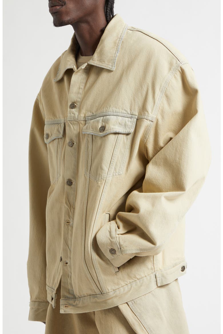 Oversize Cotton Denim Jean Jacket, Alternate, color, WHITEWASHED