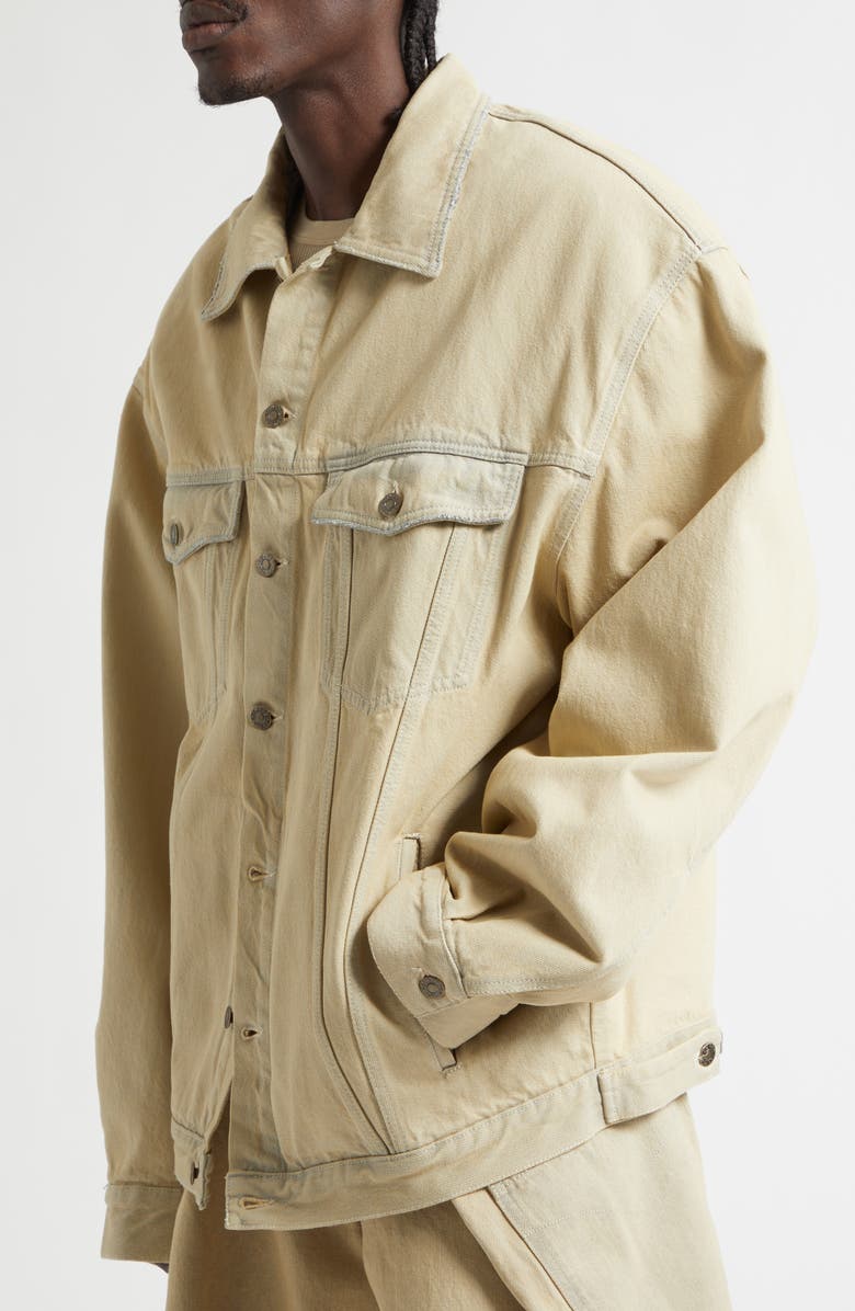 LU'U DAN Oversize Cotton Denim Jean Jacket, Alternate, color, Whitewashed