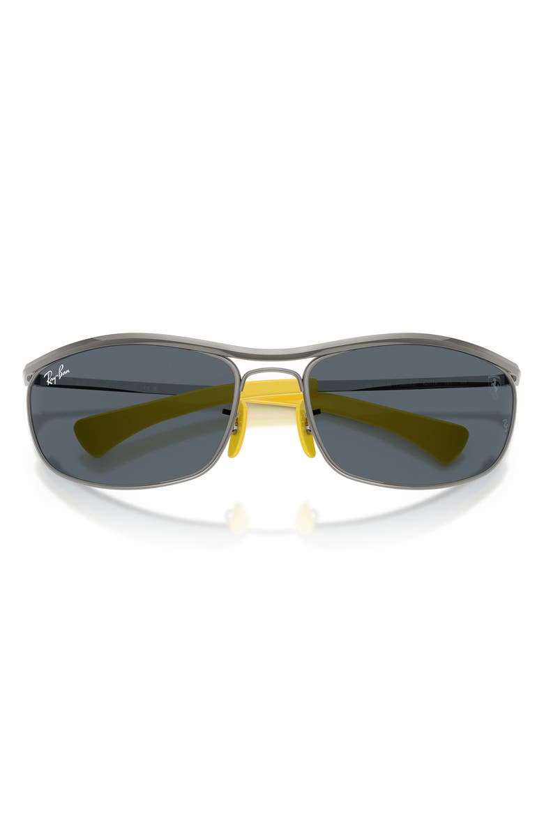 Ray-Ban x Ferrari 62mm Oversize Oval Sunglasses, Alternate, color, Gunmetal / Blue
