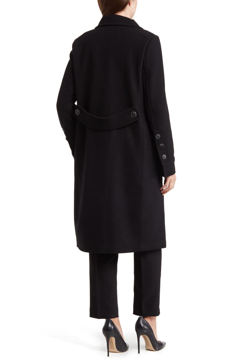 Almedia Wool Blend Twill Coat, Alternate, color, BLACK