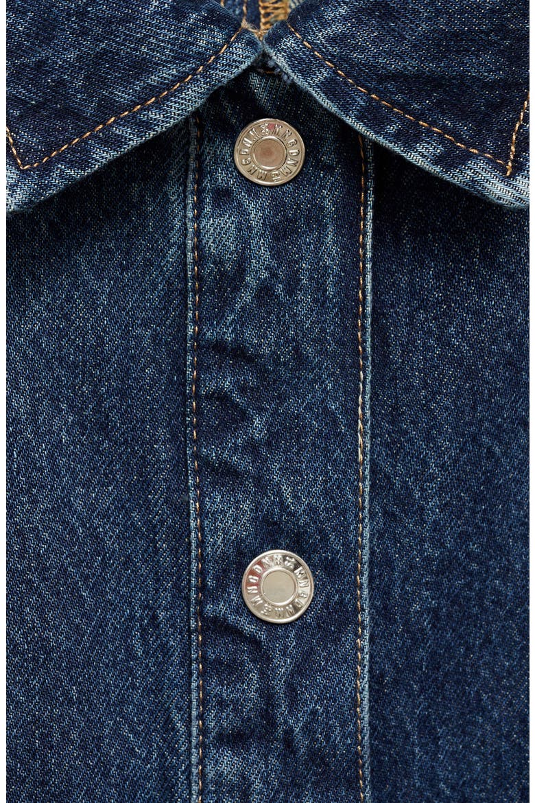 Belted Denim Jacket, Alternate, color, DARK BLUE