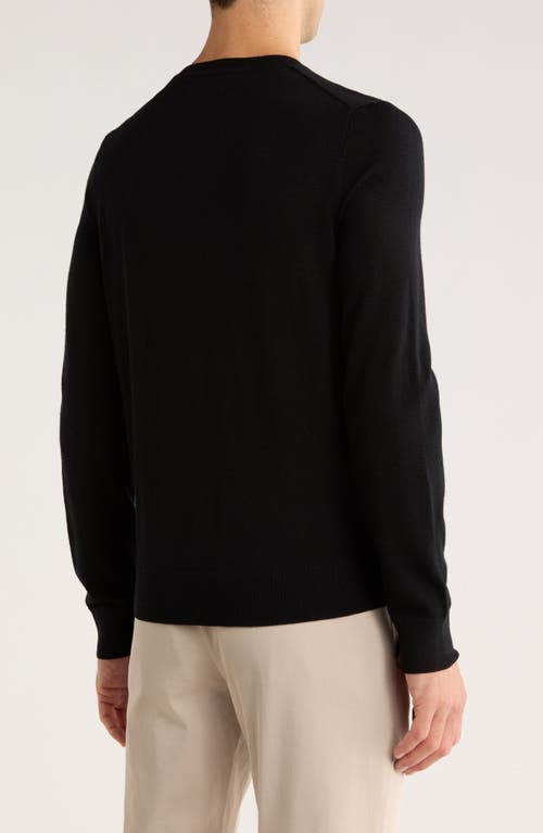 Nordstrom Washable Merino Wool Crewneck Sweater In Black