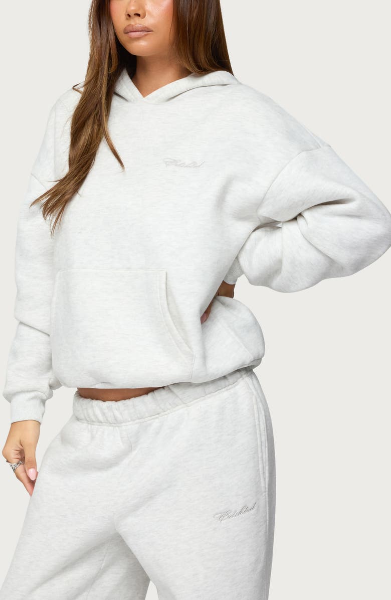 EDIKTED Basic Girl Oversize Fleece Logo Hoodie, Alternate, color, 