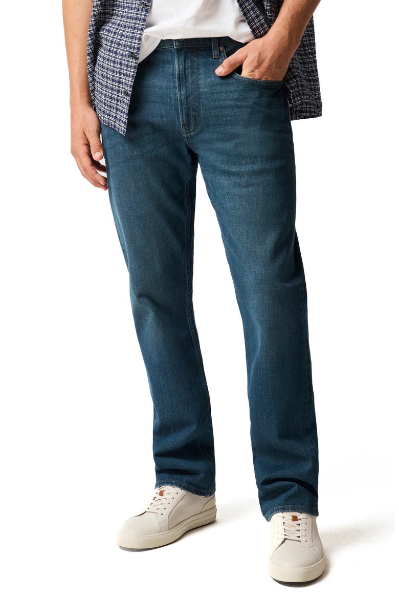 Kurow Straight Leg Jeans, Main, color, MID BLUE (LONG LEG)