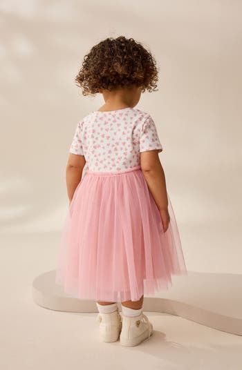 Kids' Floral Mesh Twofer Dress