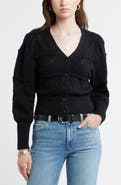 Treasure & Bond Pointelle Knit Button Front Cotton Cardigan