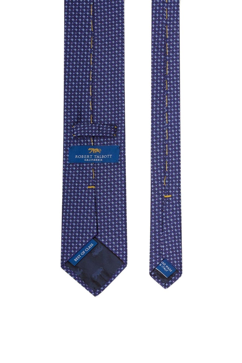 Robert Micro Neat Necktie, Alternate, color, Navy