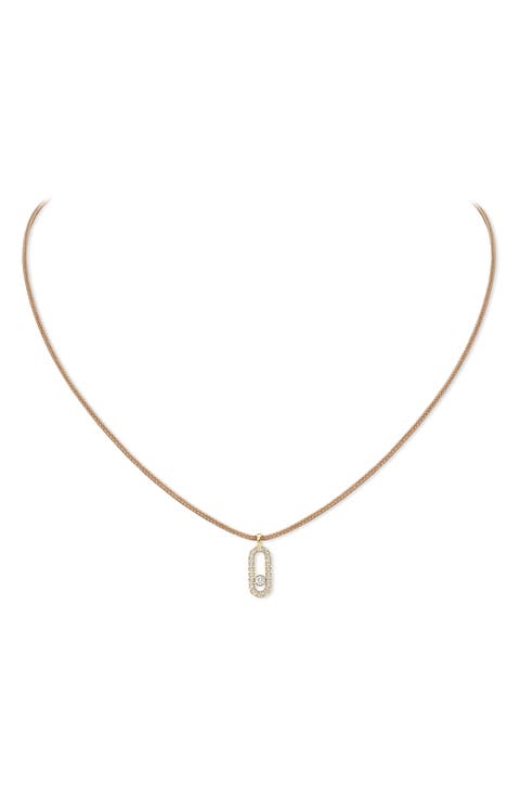 Care Diamond Pavé Pendant Cord Necklace
