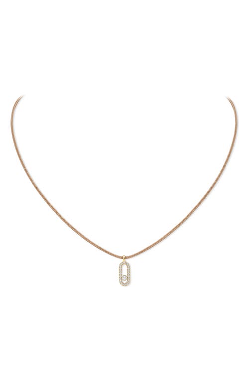 Messika Cares Pavé 18ct White-gold And 0.09ct Diamond Cord Necklac In Yellow Gold