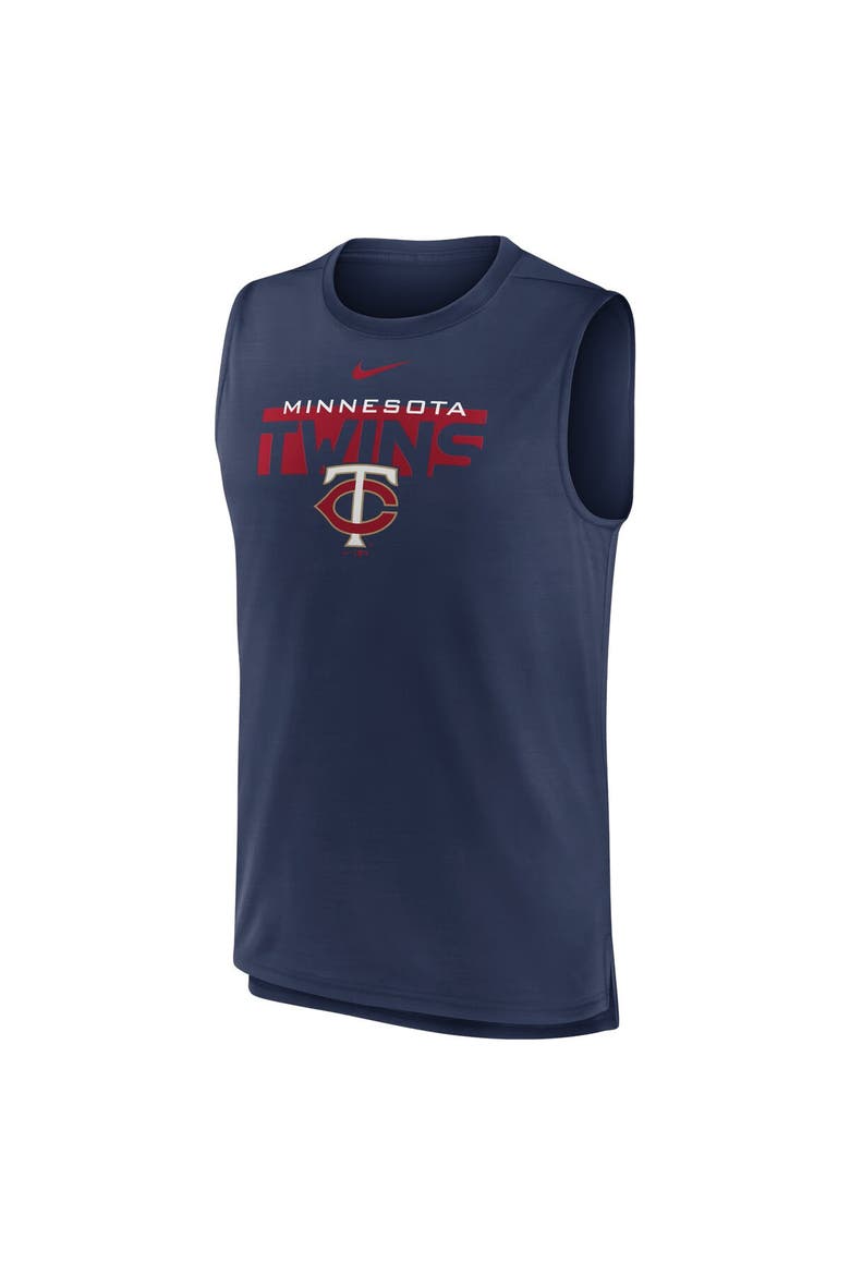 Men's Nike Navy Minnesota Twins Knockout Stack Exceed Performance Muscle Tank Top, Alternate, color, Navy