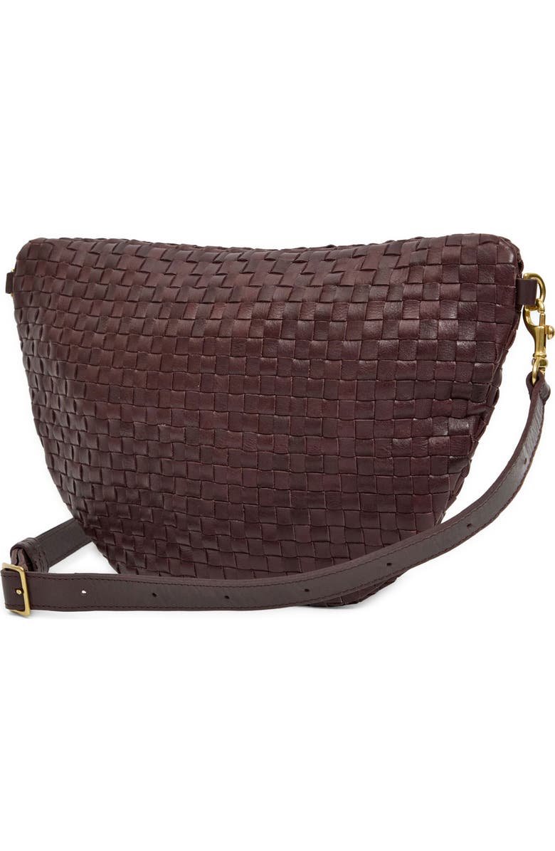 Clare V. Grande Woven Leather Belt Bag, Alternate, color, Tobacco