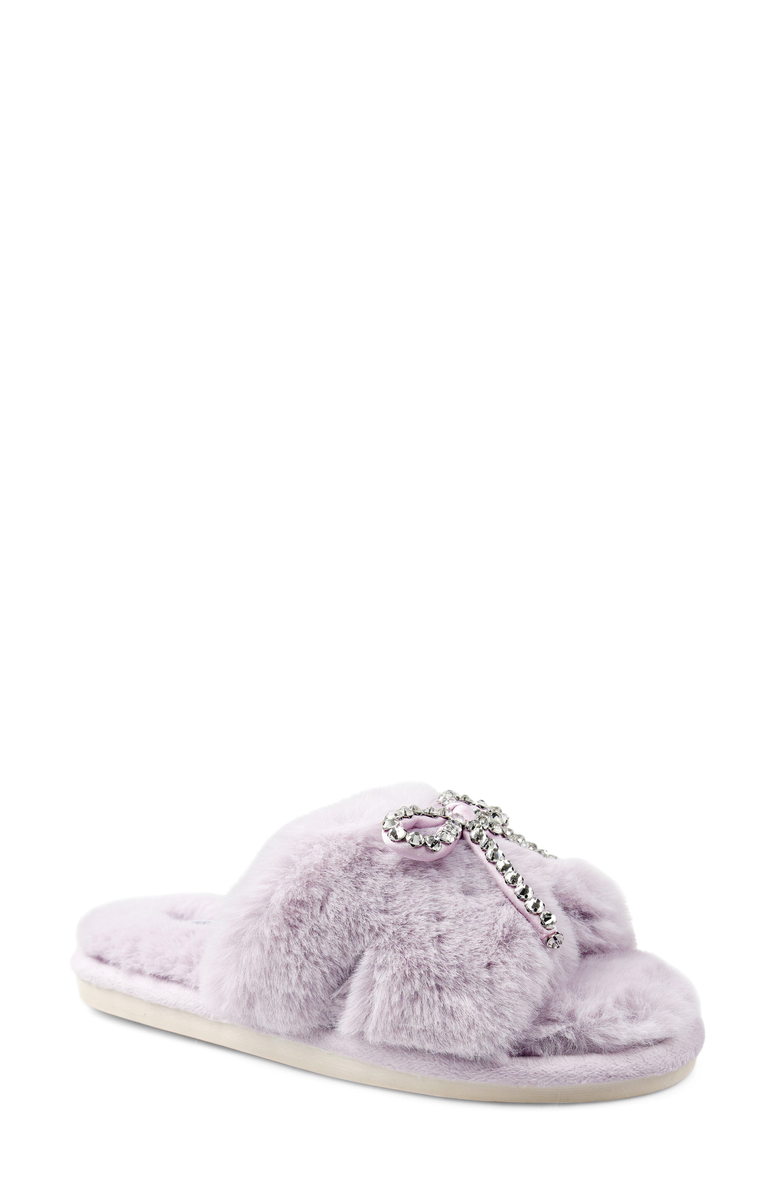 Franney Bow Embellished Faux Fur Slipper - image 5