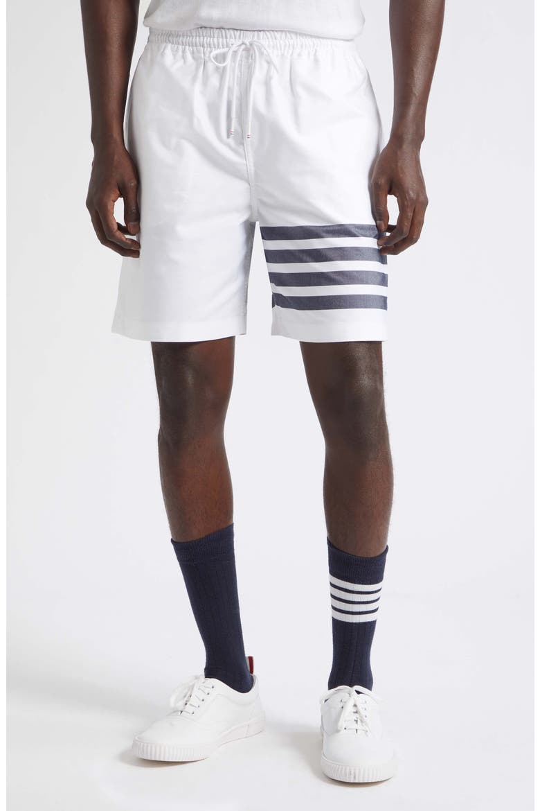 4-Bar Rugby Shorts, Main, color, WHITE / NAVY