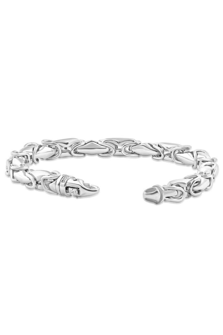 Men's Polished Steel Single Tone Clasp 6.5mm Flexible Link  8.5 " Bracelet, Alternate, color, Stainless Steel