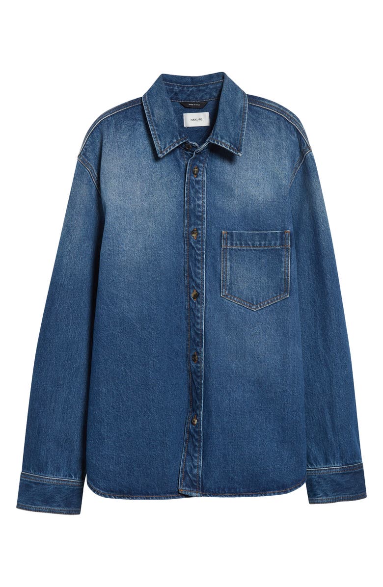 Haikure Debbie Real Blue Cotton Denim Shirt, Main, color, Real Blue