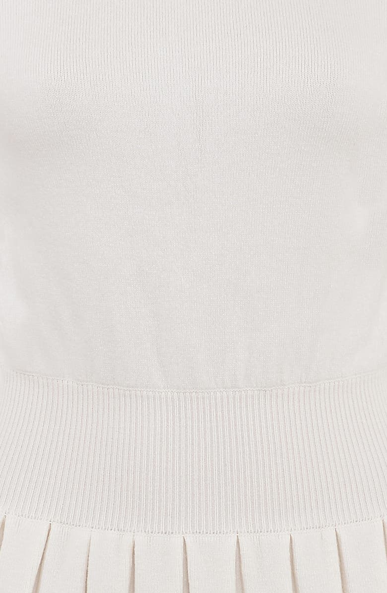 HOUSE OF CB Willow Mock Neck Long Sleeve Mini Sweater Dress, Alternate, color, White