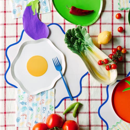 Jollity & Co . Le Dinner Eggplant Guest Napkins In Multi