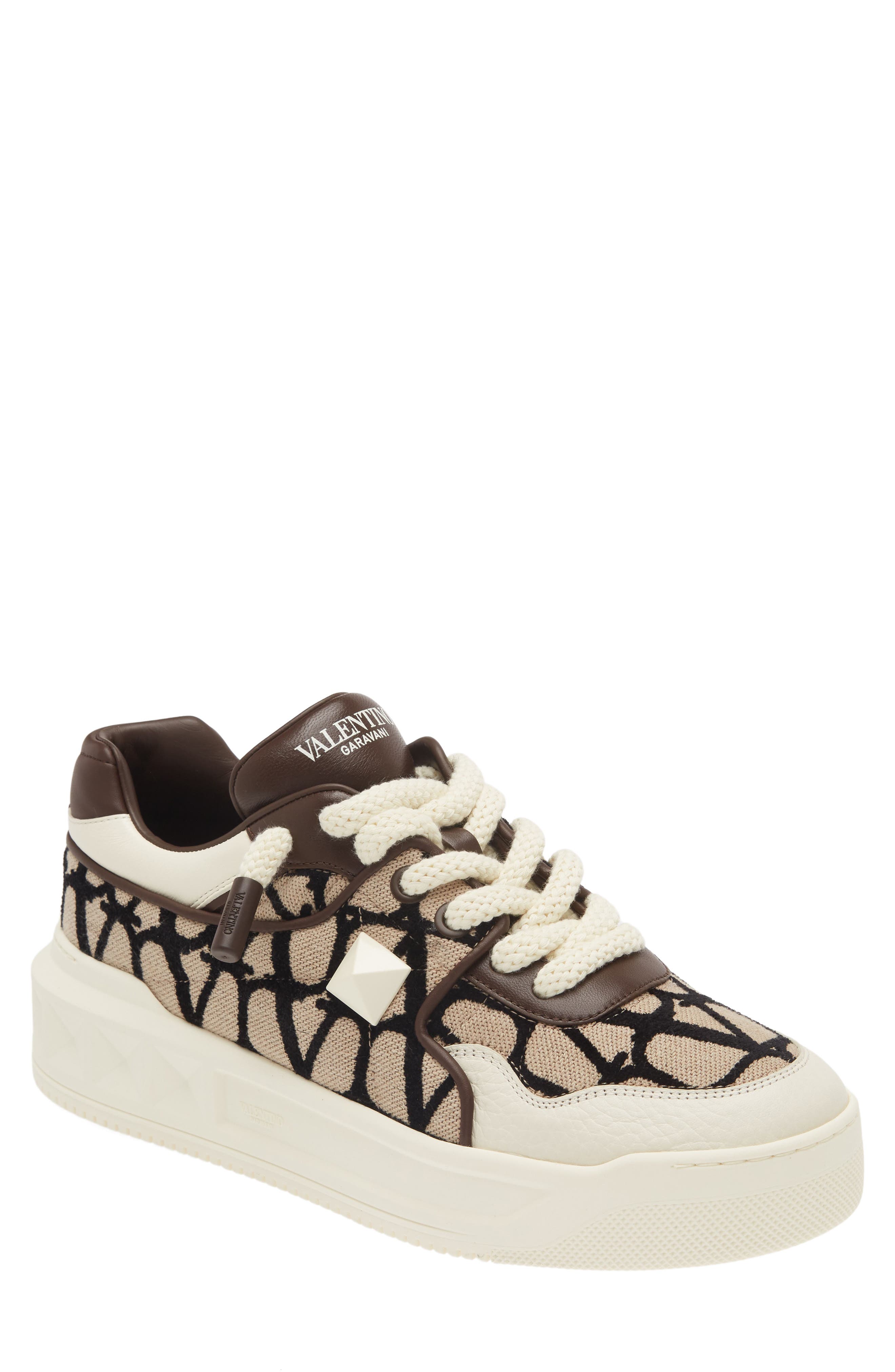 Valentino Garavani XL One Stud Logo Toile Sneaker, Main, color, 