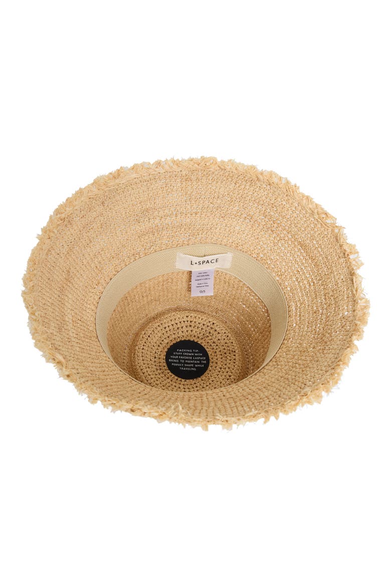 Paco Embellished Paper Raffia Bucket Hat, Alternate, color, NATURAL