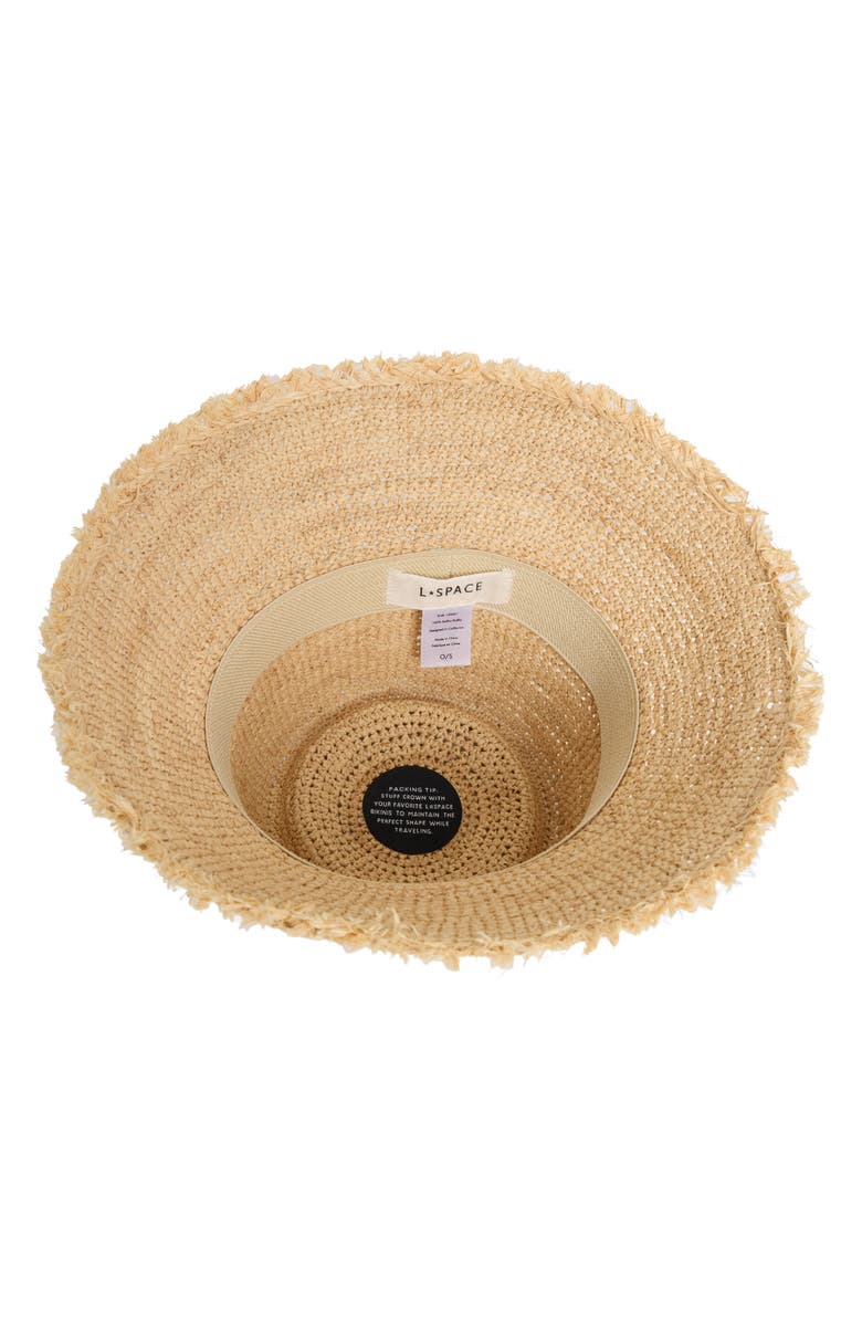 LSPACE Paco Embellished Paper Raffia Bucket Hat, Alternate, color, 