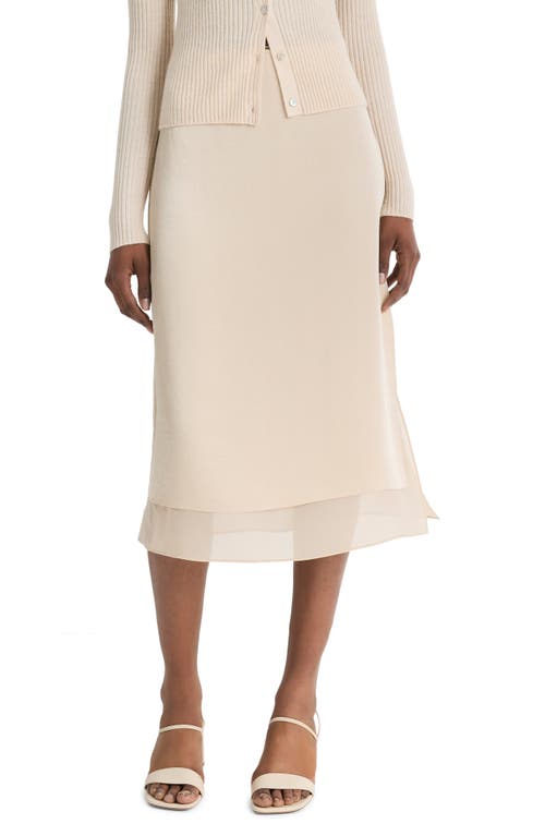 Vince Layered Slit Maxi Skirt In Neutral