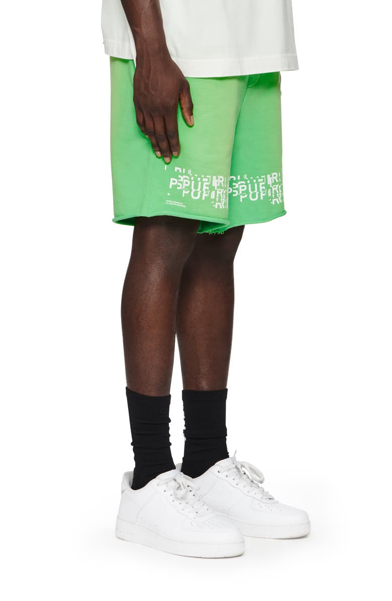 PURPLE BRAND Exploded Logo French Terry Sweat Shorts, Alternate, color, 